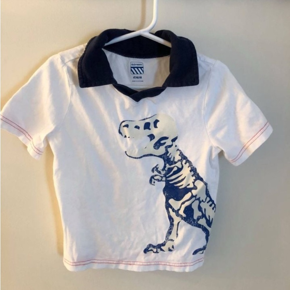 Boys Polo Shirt, Dinosaur Fossil (Old Navy) - Size 4T